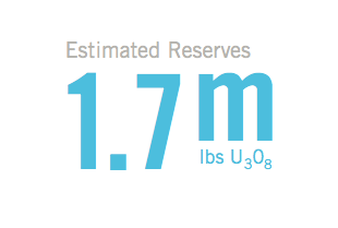 Estimated Reserves: 1.7m lbs U3O8