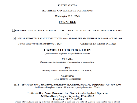 Cameco US-SEC Form 40-F