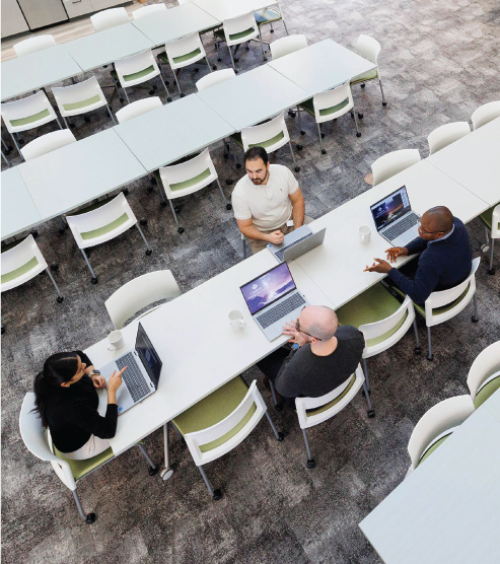 Cameco employees in lunch area